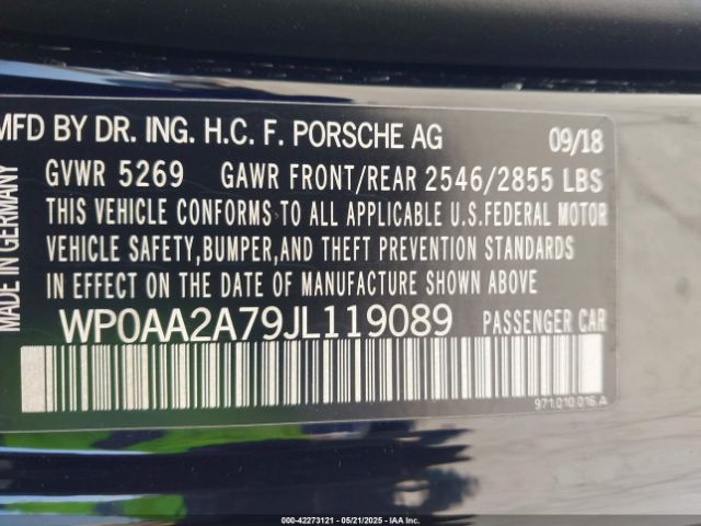 WP0AA2A79JL119089 Porsche Panamera