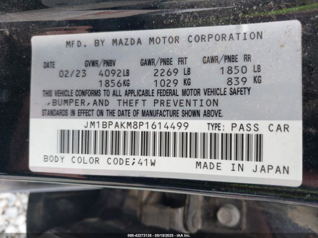 2023 MAZDA MAZDA3 JM1BPAKM8P1614499 Photo 8