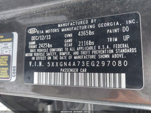5XXGN4A73EG297080 KIA OPTIMA EX