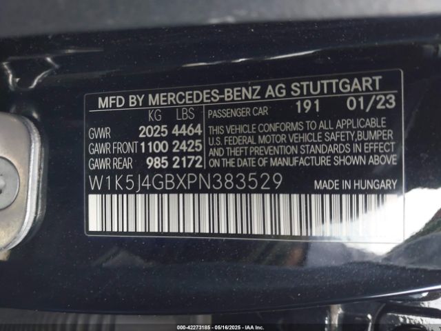 W1K5J4GBXPN383529 Mercedes-Benz m260