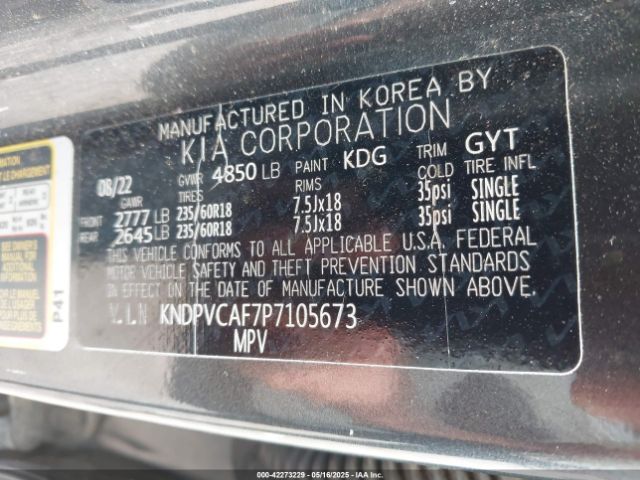 KNDPVCAF7P7105673 KIA Sportage Ex