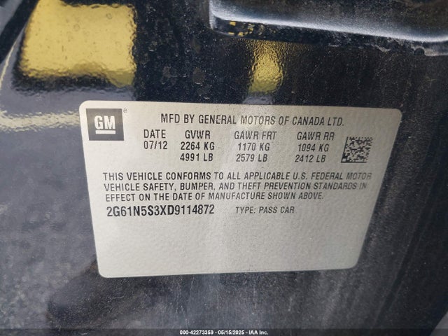 2013 CADILLAC XTS 2G61N5S3XD9114872 Photo 8