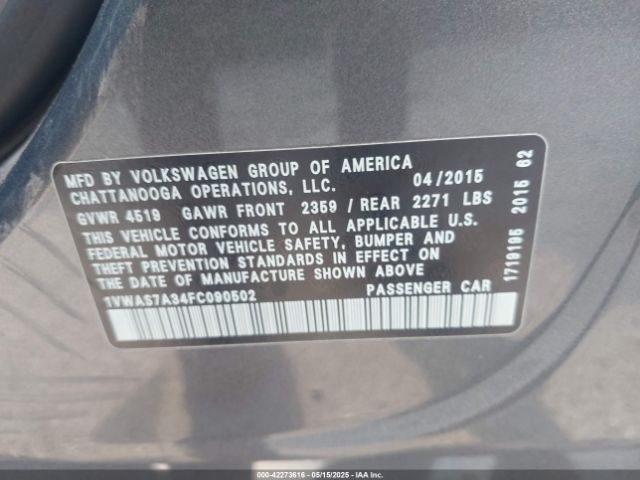 1VWAS7A34FC090502 Volkswagen Passat 1.8t Limited Edition