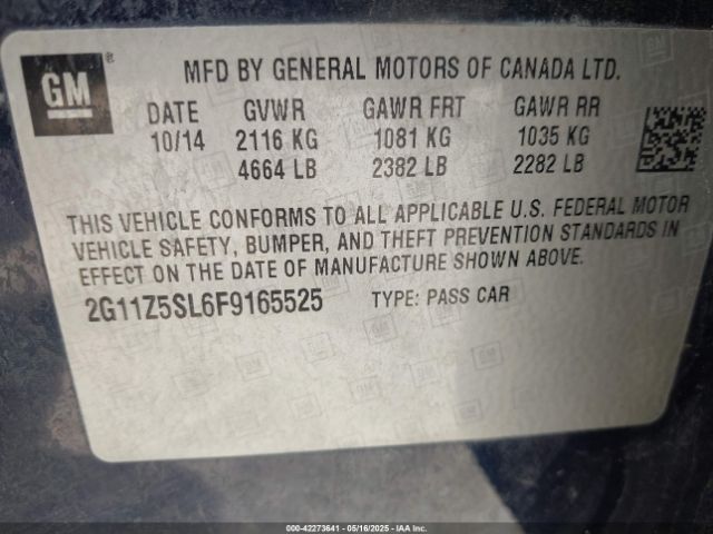 2G11Z5SL6F9165525 Chevrolet IMPALA LS