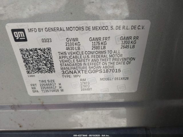 3GNAXTEG0PS187015 Chevrolet Equinox Awd 2fl