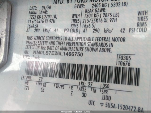 NM0LS7E26L1466750 Ford Transit Connect Xl Cargo Van