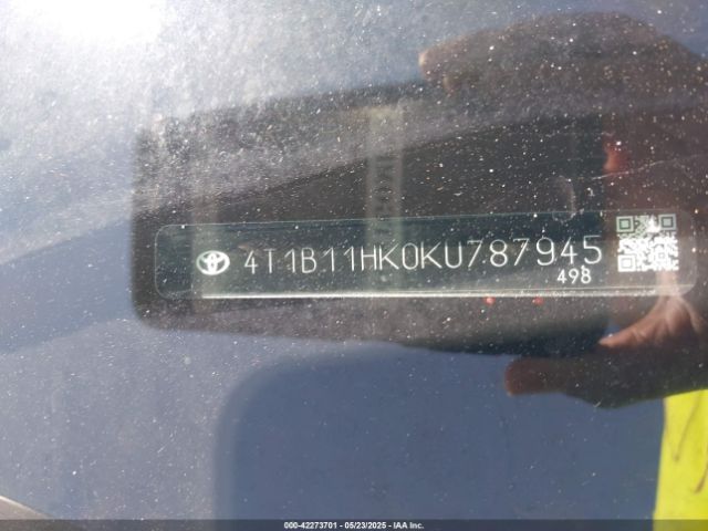 4T1B11HK0KU787945 Toyota CAMRY SE