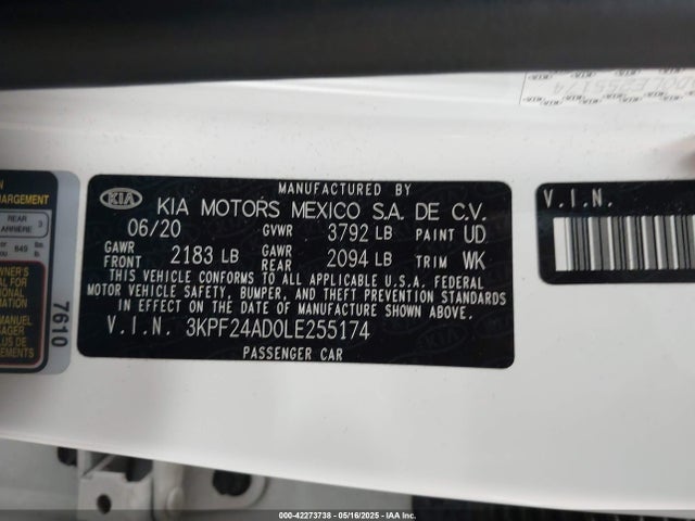 KIA Forte Lxs 2020 3KPF24AD0LE255174 Image 9