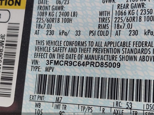 2023 FORD BRONCO SPORT 3FMCR9C64PRD85009 Photo 8