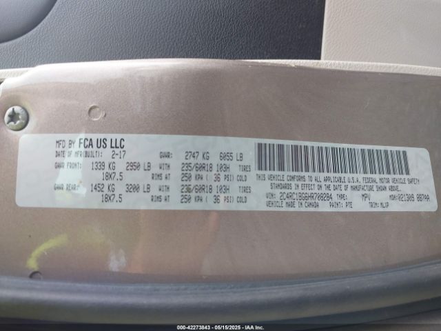 2C4RC1BG6HR708284 Chrysler Pacifica Touring-l