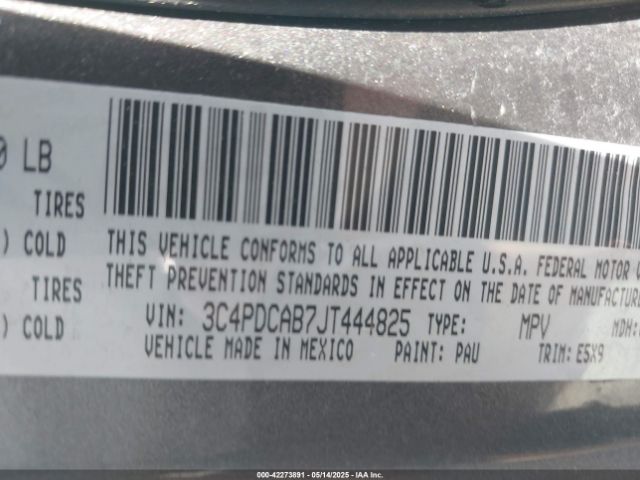 3C4PDCAB7JT444825 Dodge JOURNEY SE