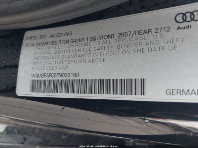 WAUGFAFC6FN028169 Audi A6 2.0t Premium