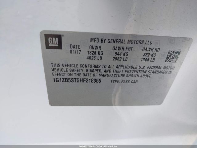 1G1ZB5ST5HF218359 Chevrolet MALIBU LS