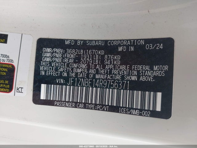 JF1ZNBE14R9756371 Toyota na