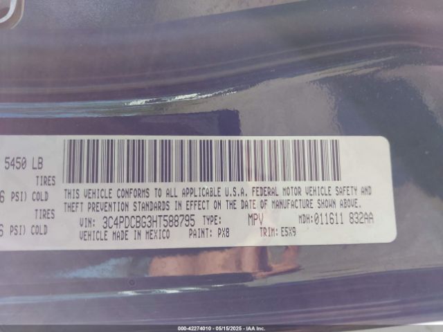 3C4PDCBG3HT588795 Dodge Journey Sxt