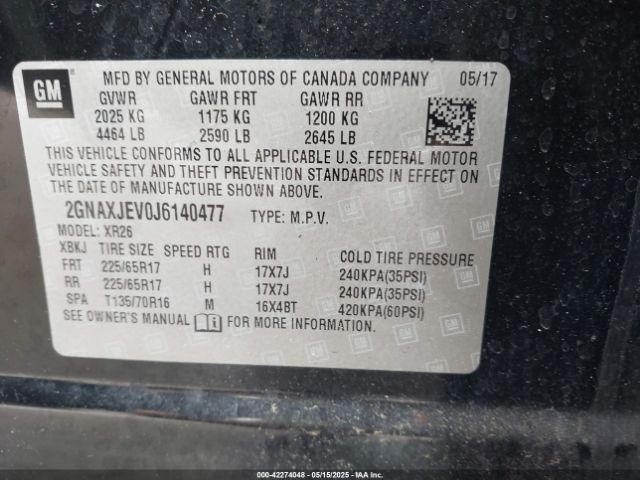 2018 CHEVROLET EQUINOX 2GNAXJEV0J6140477 Photo 8