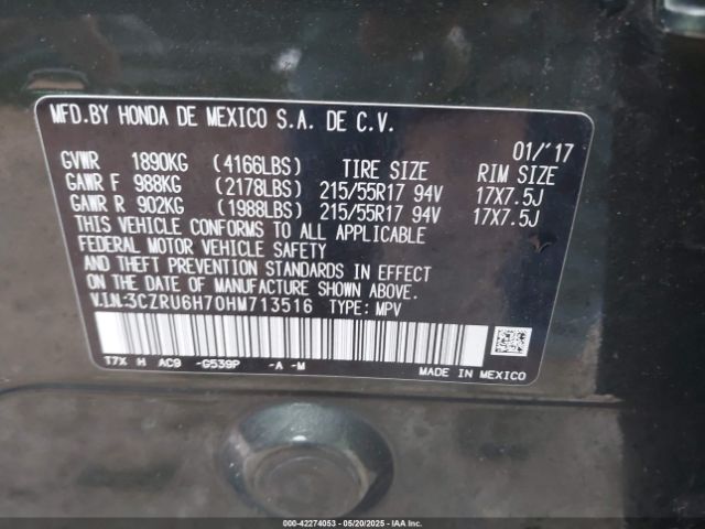 2017 HONDA HR-V 3CZRU6H70HM713516 Photo 8