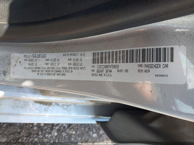 1C3CCCAB8FN759033 Chrysler 200 Limited