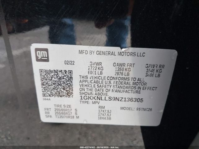 2022 GMC ACADIA 1GKKNLLS9NZ136305 Photo 8