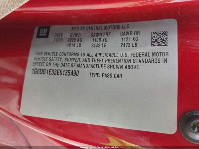 2014 CADILLAC CTS 1G6DG1E33E0135490 Photo 8