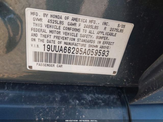 2005 ACURA TL 19UUA66295A059593 Photo 8