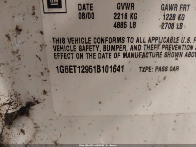 2001 CADILLAC ELDORADO 1G6ET12951B101641 Photo 8