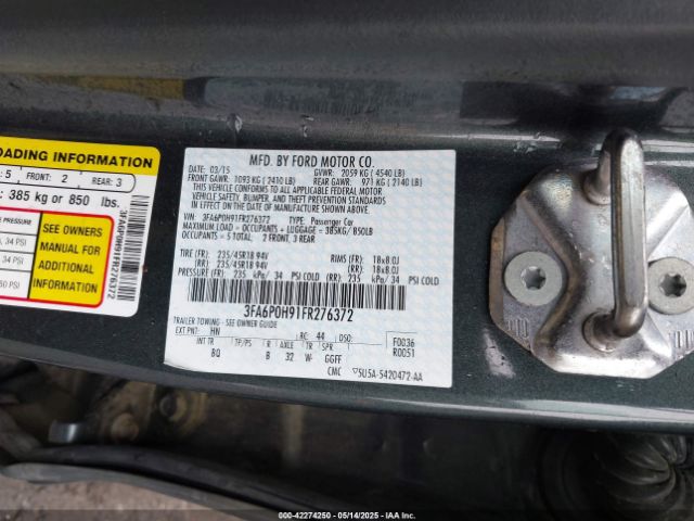 3FA6P0H91FR276372 Ford FUSION SE
