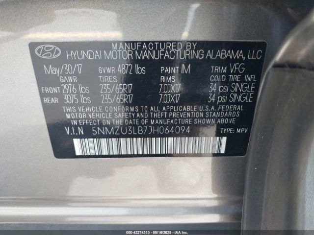 5NMZU3LB7JH064094 Hyundai Santa Fe Sport 2.4l