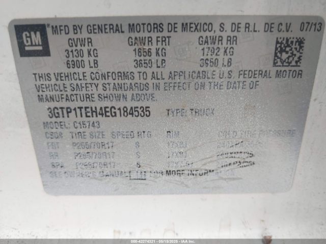 3GTP1TEH4EG184535 GMC SIERRA 1500