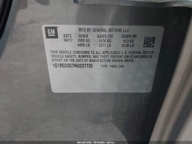 1G1RC6S57HU207735 Chevrolet VOLT LT
