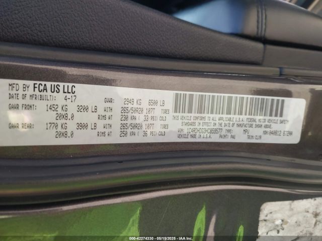2017 DODGE DURANGO 1C4RDHDG3HC859577 Photo 8