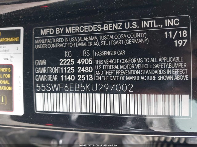 55SWF6EB5KU297002 Mercedes-Benz m276