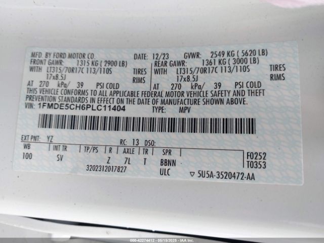 1FMDE5CH6PLC11404 Ford Bronco Big Bend