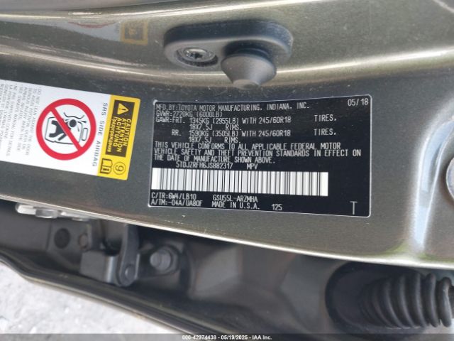 5TDJZRFH6JS882317 Toyota Highlander Xle