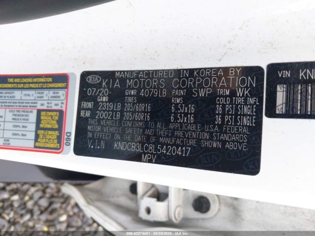 KNDCB3LC8L5420417 KIA NIRO LX