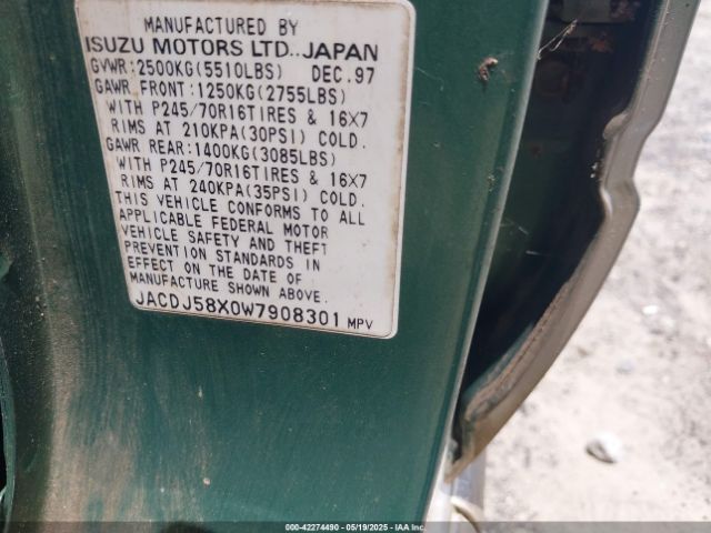 1998 ISUZU TROOPER JACDJ58X0W7908301 Photo 8