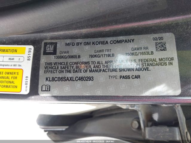 KL8CB6SAXLC460293 Chevrolet Spark Fwd Ls Automatic