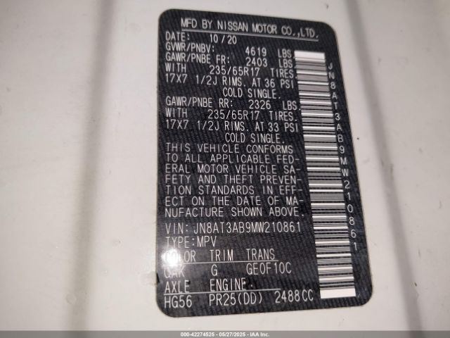 2021 NISSAN ROGUE JN8AT3AB9MW210861 Photo 8