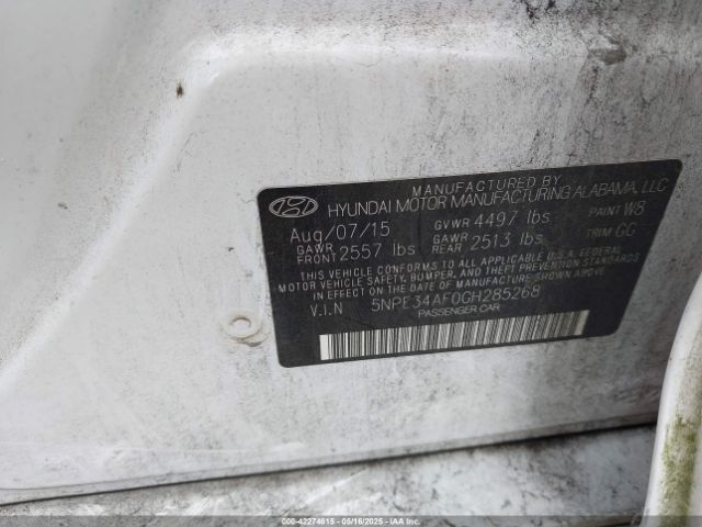 5NPE34AF0GH285268 Hyundai Sonata Sport