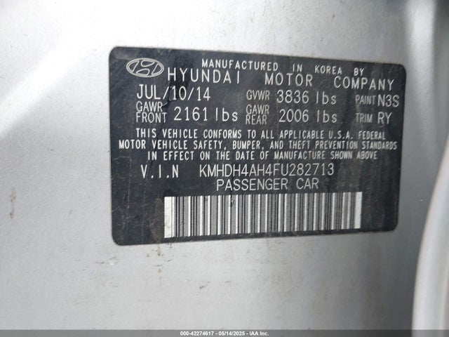 KMHDH4AH4FU282713 Hyundai Elantra Sport