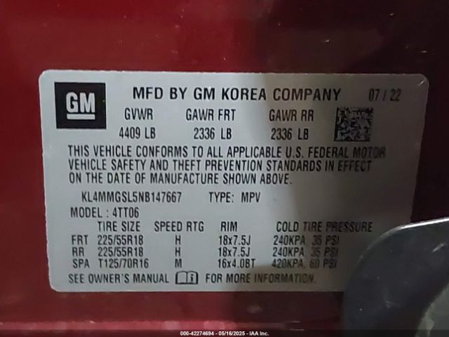 2022 BUICK ENCORE GX KL4MMGSL5NB147667 Photo 8