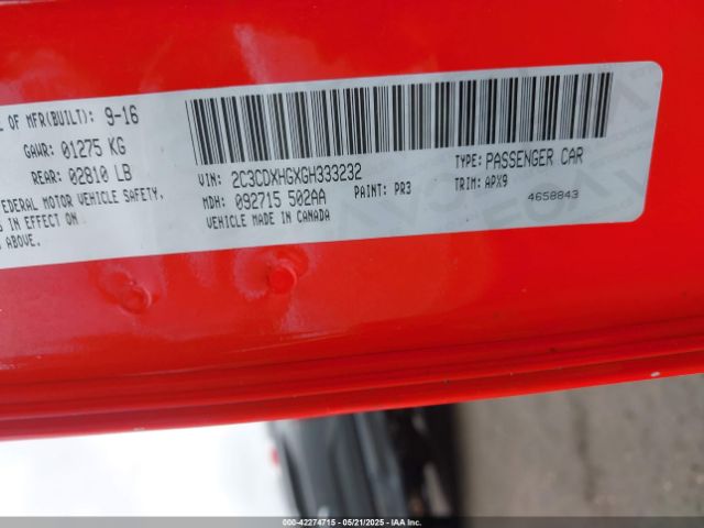 2C3CDXHGXGH333232 Dodge Charger Sxt