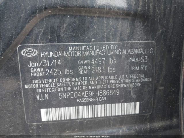 5NPEC4AB9EH886849 Hyundai Sonata Se 2.0t