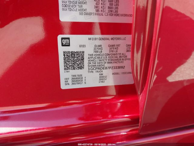 1GCPADE87PZ333092 Chevrolet Silverado 1500