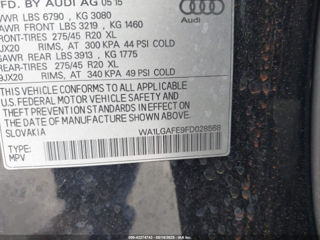 2015 AUDI Q7 WA1LGAFE9FD028568 Photo 8