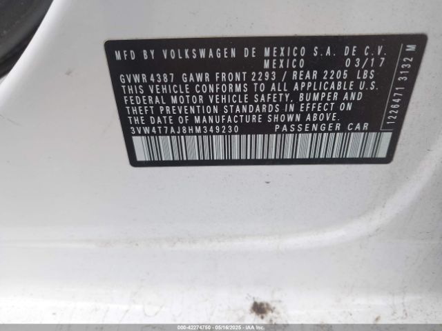 3VW4T7AJ8HM349230 Volkswagen JETTA GLI