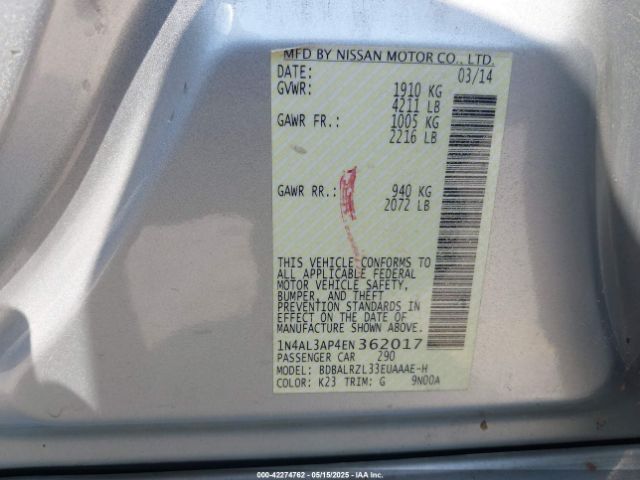 1N4AL3AP4EN362017 Nissan Altima