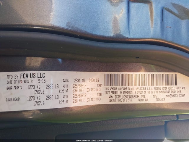 1C4PJLCB6GW159039 Jeep Cherokee Latitude