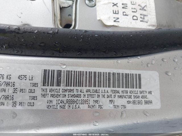 1C4NJRBB8HD122051 Jeep Patriot Sport 4x4
