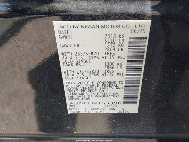 Nissan 2020 2020 5N1AZ2CJ5LN153390 Image 9